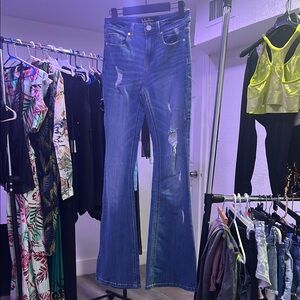 Indigo Rein Blue Flare Wide Leg Jeans